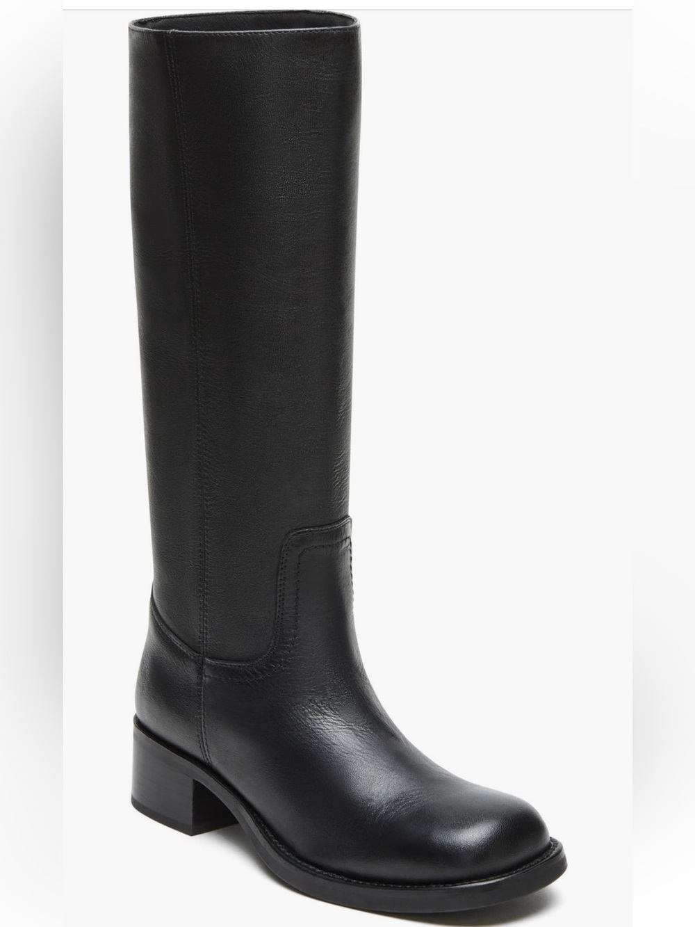 NEW Steve Madden Riggs Knee High Boot in Black Leather